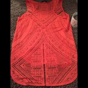 🌝A Sheer “See Through “ Coral Sleeveless Blouse✨